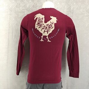 Howler Brothers Dawn Patrol Shirt Mens Small Maroon Long Sleeve Rooster Graphic